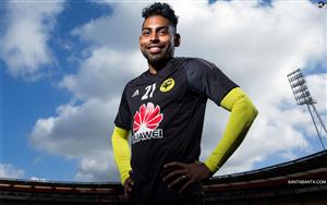 Fijian professional footballer Roy Krishna posing on field